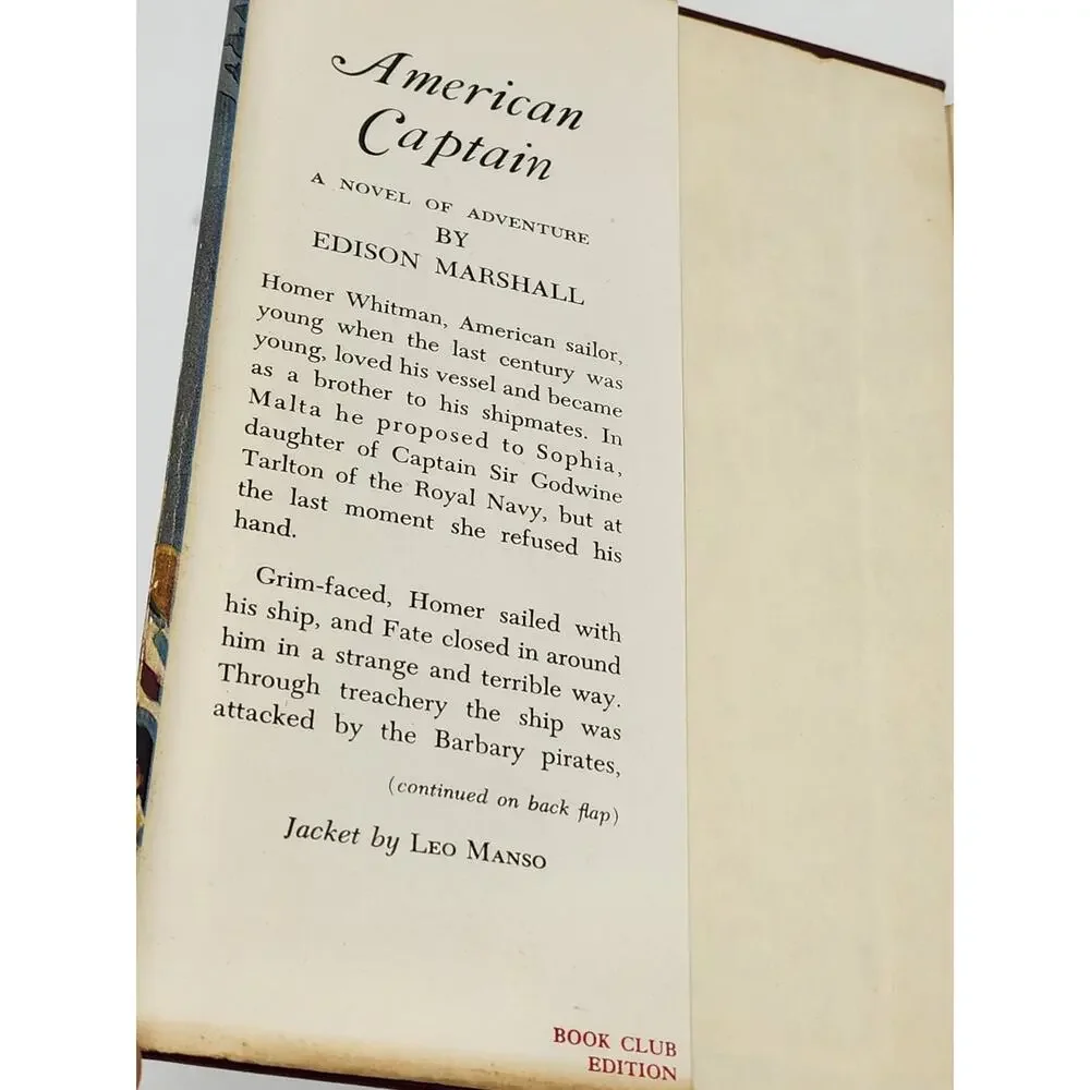 American Captain By Edison Marshall Historical Adventure Seafaring Vintage 1954